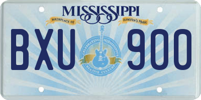 MS license plate BXU900
