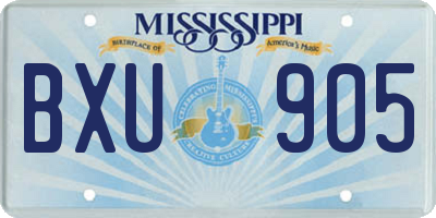 MS license plate BXU905