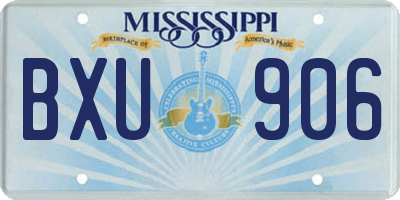 MS license plate BXU906