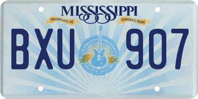 MS license plate BXU907