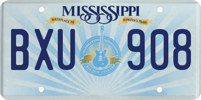 MS license plate BXU908