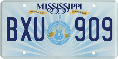 MS license plate BXU909
