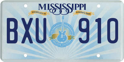 MS license plate BXU910