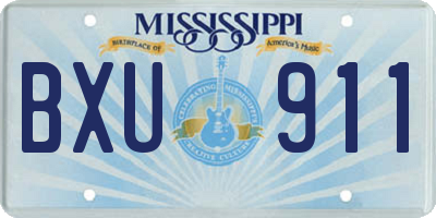 MS license plate BXU911