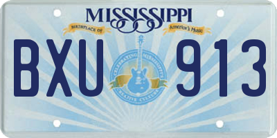MS license plate BXU913