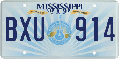 MS license plate BXU914