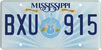 MS license plate BXU915