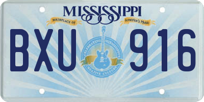MS license plate BXU916