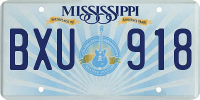 MS license plate BXU918
