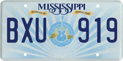 MS license plate BXU919