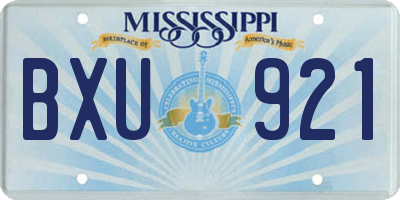 MS license plate BXU921