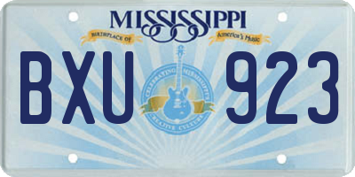 MS license plate BXU923