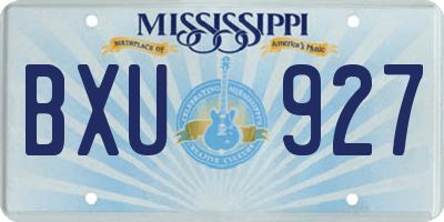MS license plate BXU927