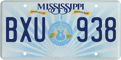 MS license plate BXU938