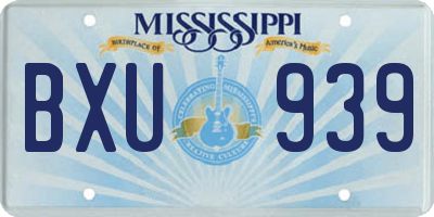 MS license plate BXU939