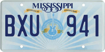 MS license plate BXU941