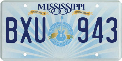 MS license plate BXU943