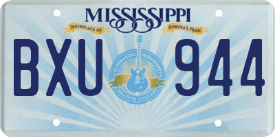 MS license plate BXU944
