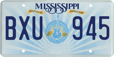 MS license plate BXU945
