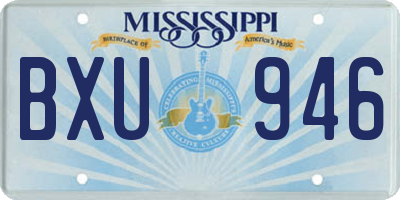 MS license plate BXU946