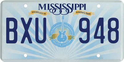 MS license plate BXU948