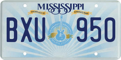 MS license plate BXU950