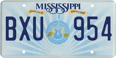 MS license plate BXU954
