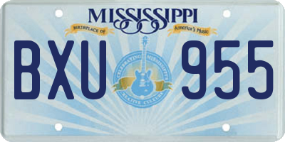 MS license plate BXU955