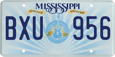MS license plate BXU956
