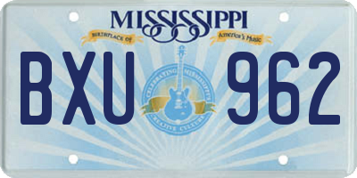 MS license plate BXU962