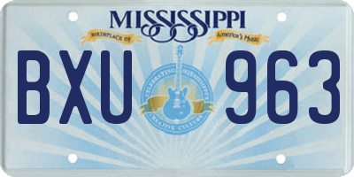 MS license plate BXU963