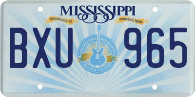 MS license plate BXU965