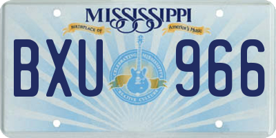 MS license plate BXU966
