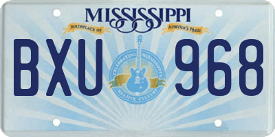MS license plate BXU968