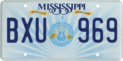 MS license plate BXU969
