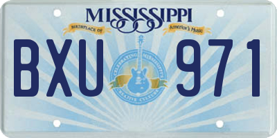 MS license plate BXU971