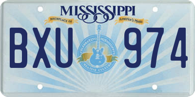 MS license plate BXU974