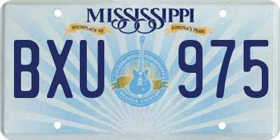 MS license plate BXU975