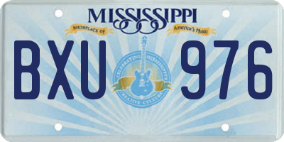 MS license plate BXU976