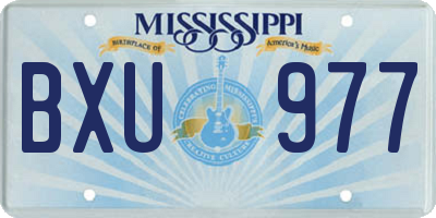 MS license plate BXU977
