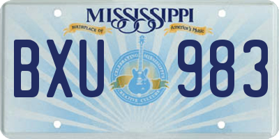 MS license plate BXU983
