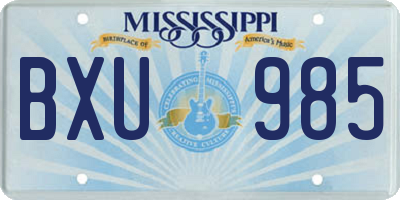 MS license plate BXU985