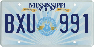 MS license plate BXU991