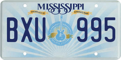 MS license plate BXU995