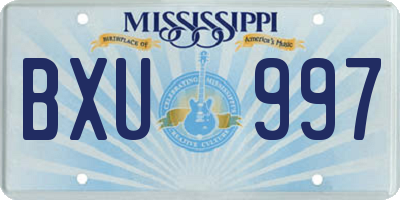 MS license plate BXU997