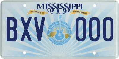 MS license plate BXV000