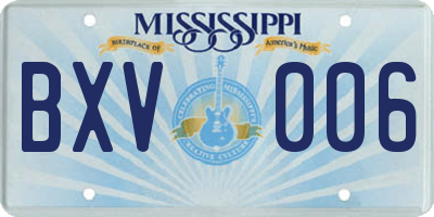 MS license plate BXV006