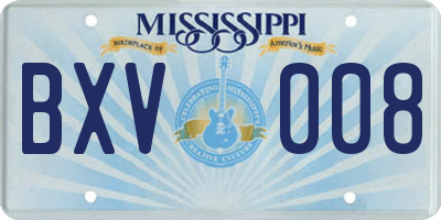 MS license plate BXV008