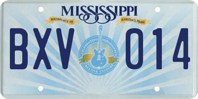 MS license plate BXV014