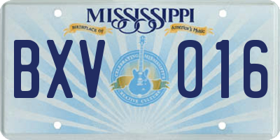 MS license plate BXV016